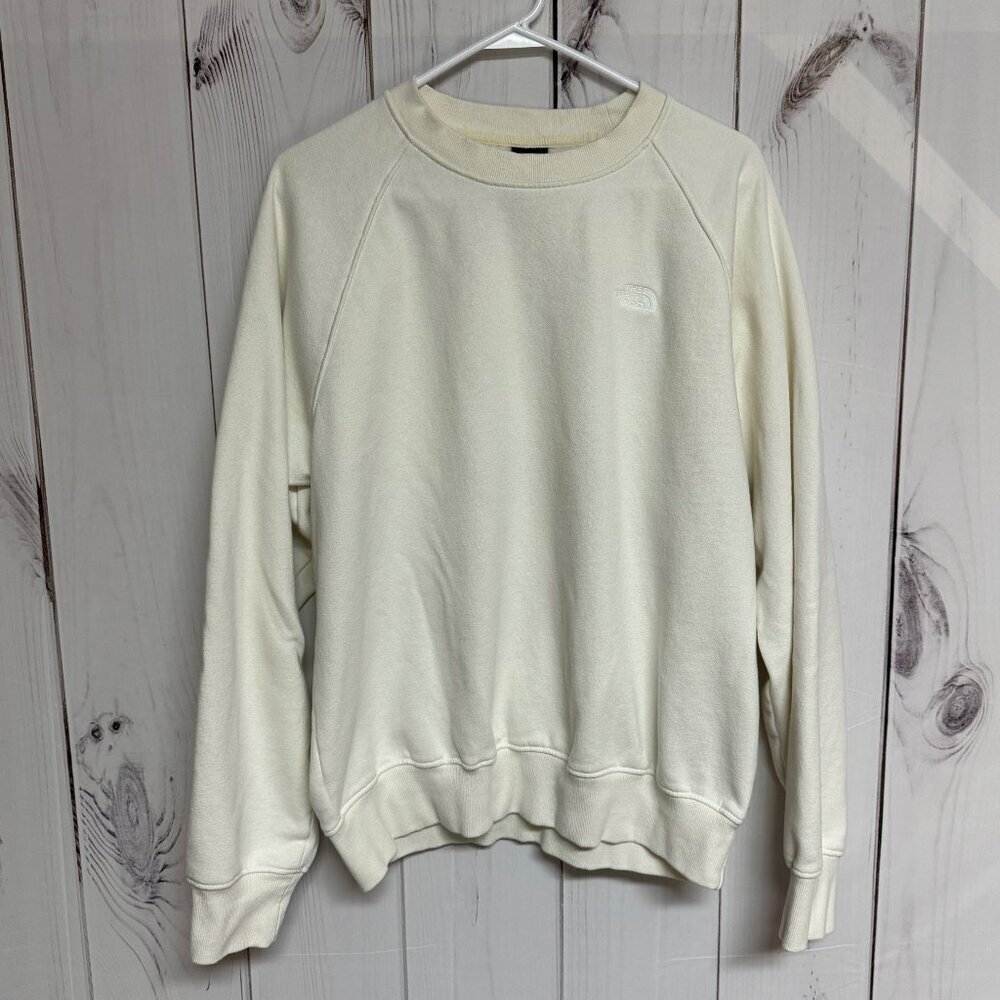 The North Face Men’s Large Ivory Crewneck Sweatshirt Soft Fleece EUC